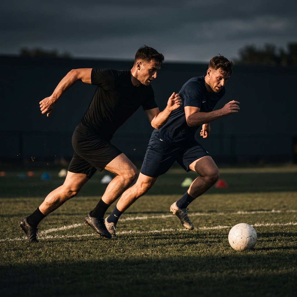 Reactive soccer acceleration drill partner race first 5 meters training