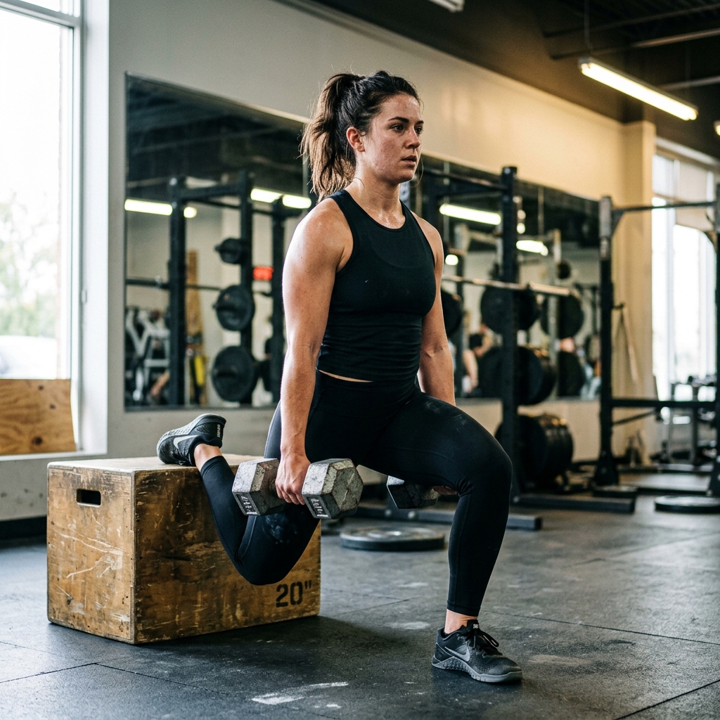 Eccentric split squat exercise for braking strength in soccer players