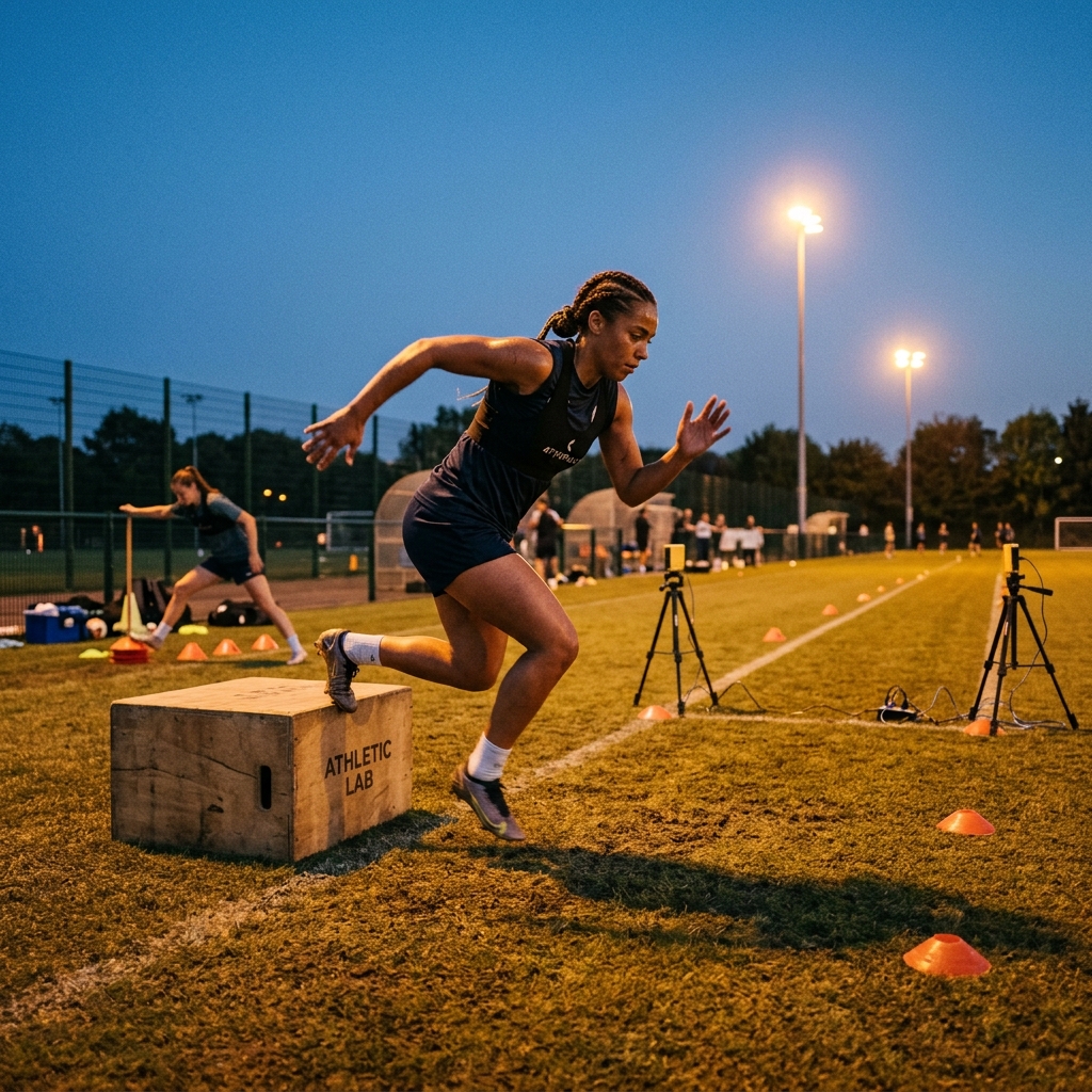 Box jump to sprint plyometric exercise for soccer power-to-speed transfer